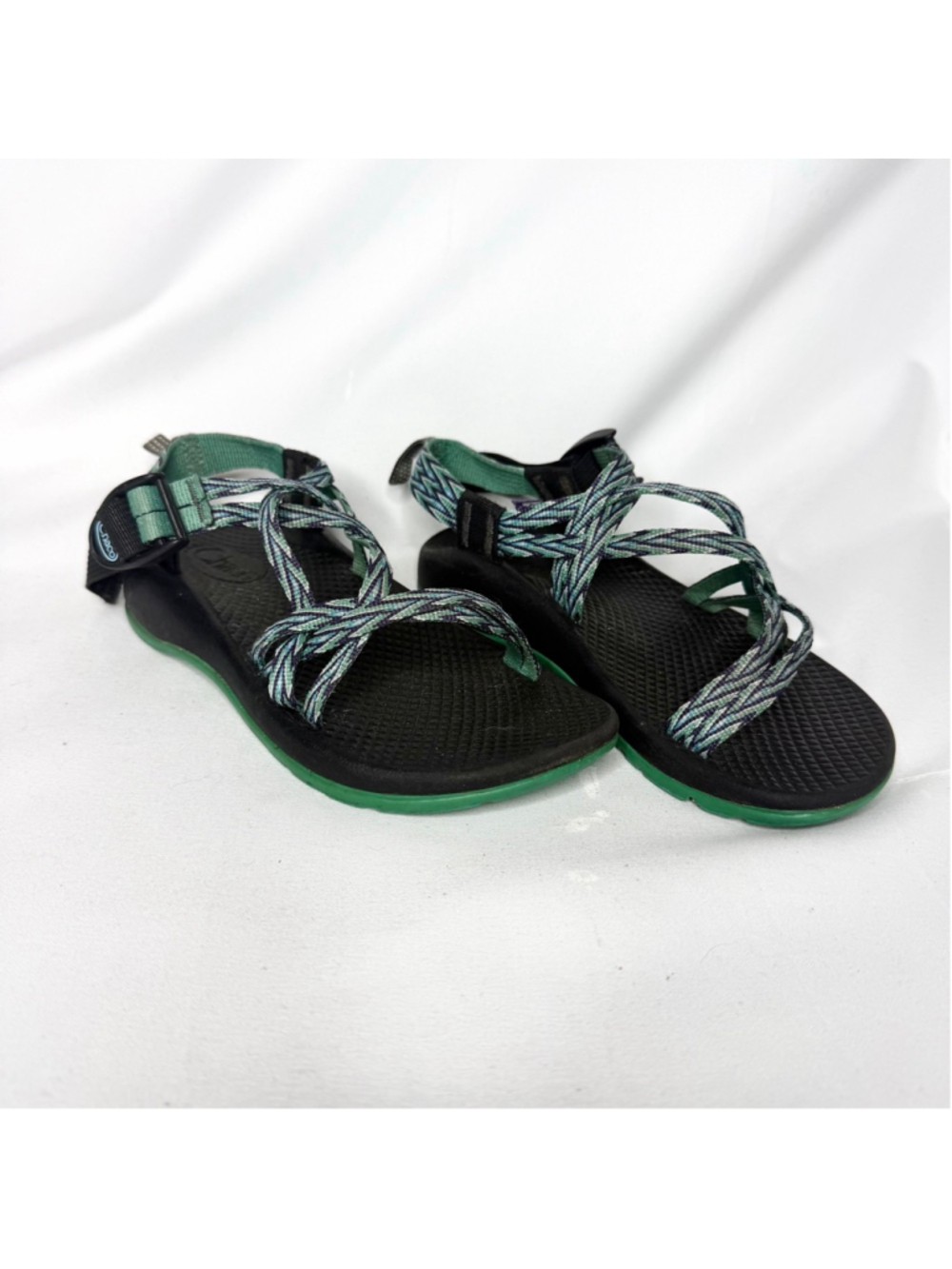 Kids Chaco Sandals Black Green Size 2